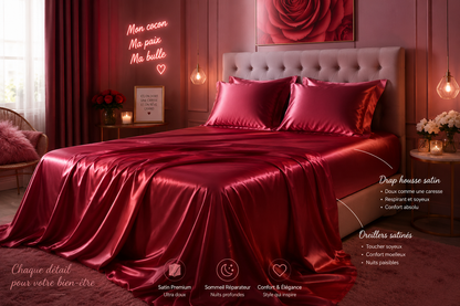 Drap Housse Satiné Ice Silk Effet Soie – 19 Couleurs