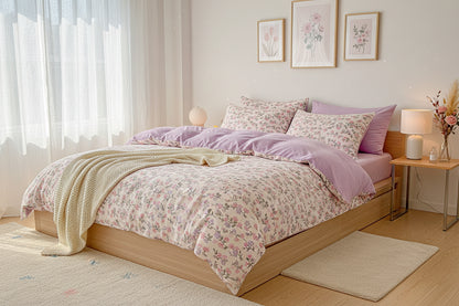 2026 Washed Cotton Double Yarn Single Quilt Cover Simple Wind Ins Wind Small Floral Korean Version Duvet Skin Friendly Bedding