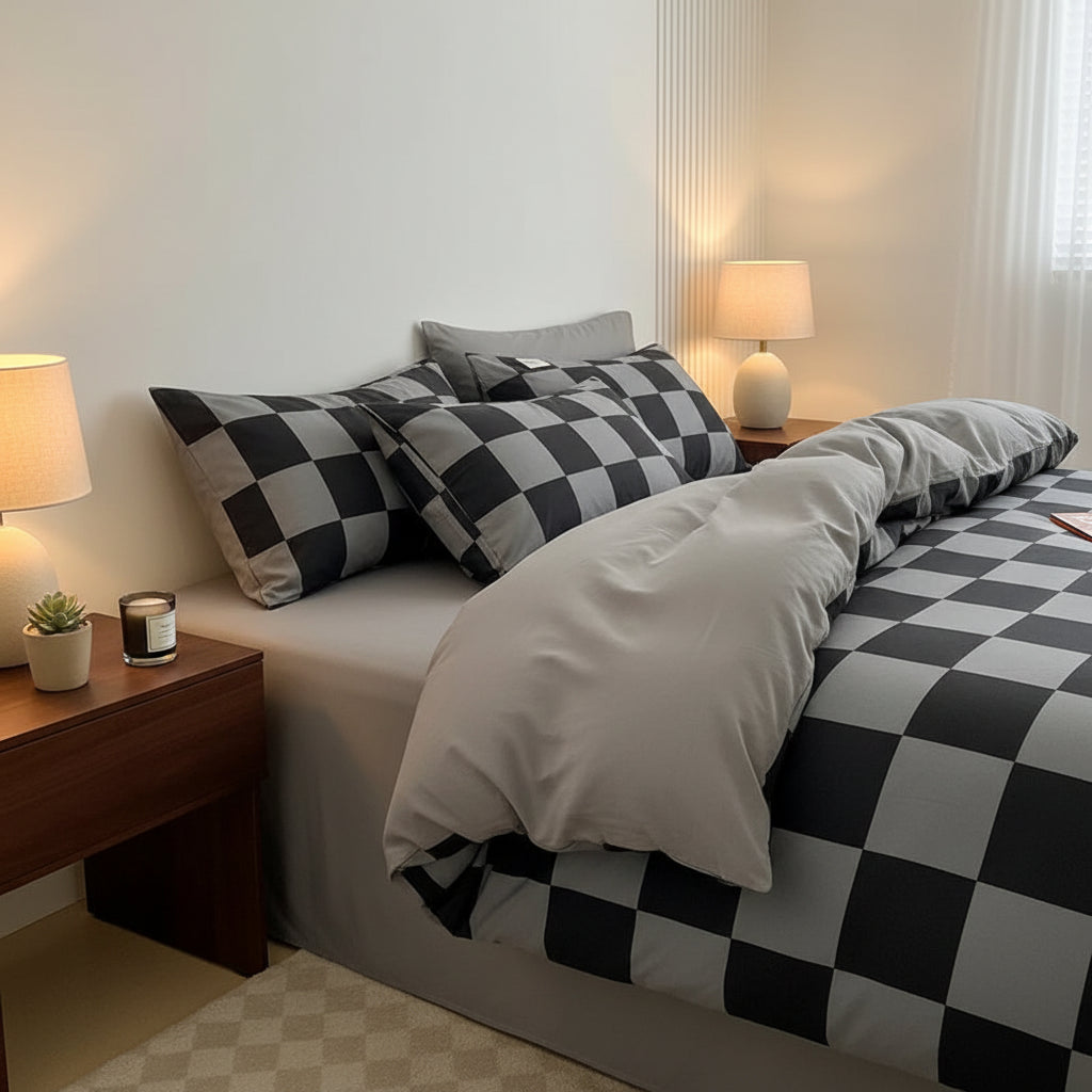 Housse de Couette 3 Pièces avec Taies d'Oreiller