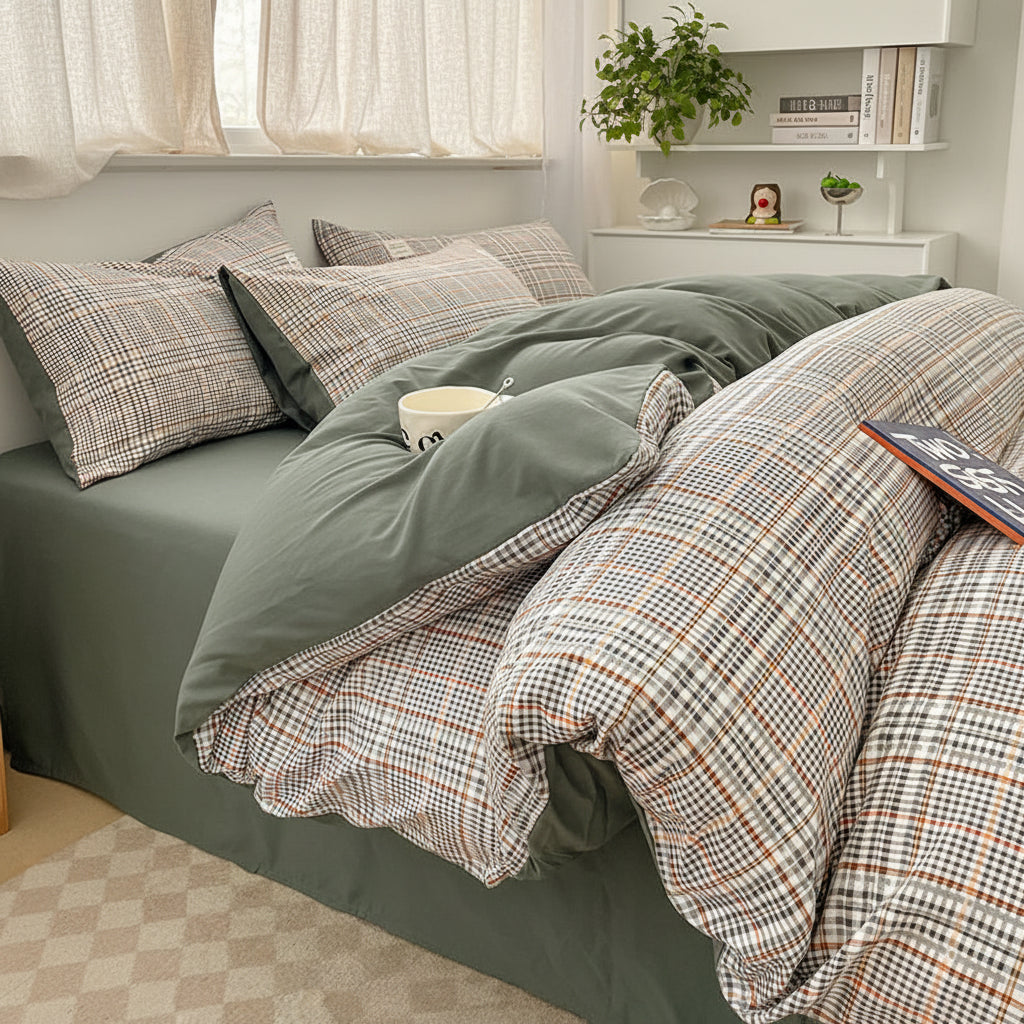 Housse de Couette 3 Pièces avec Taies d'Oreiller