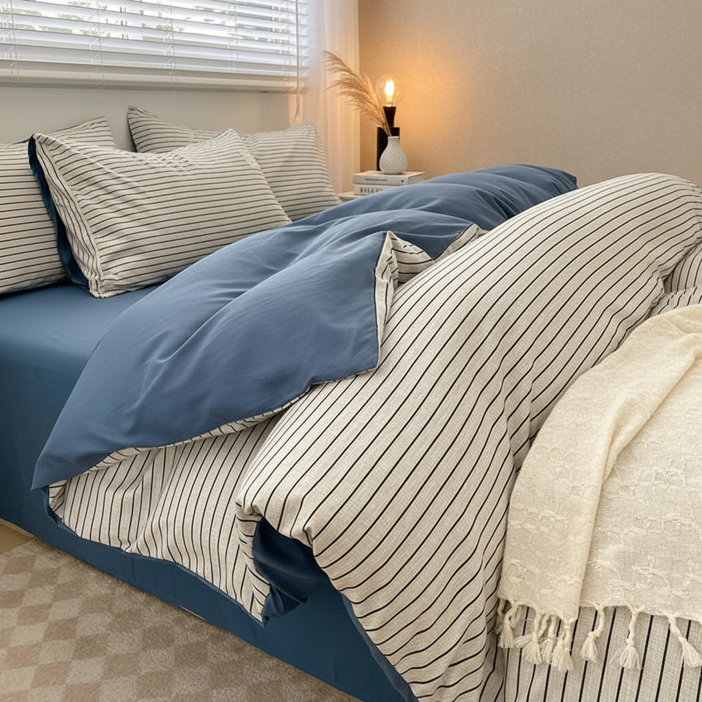 Housse de Couette 3 Pièces avec Taies d'Oreiller