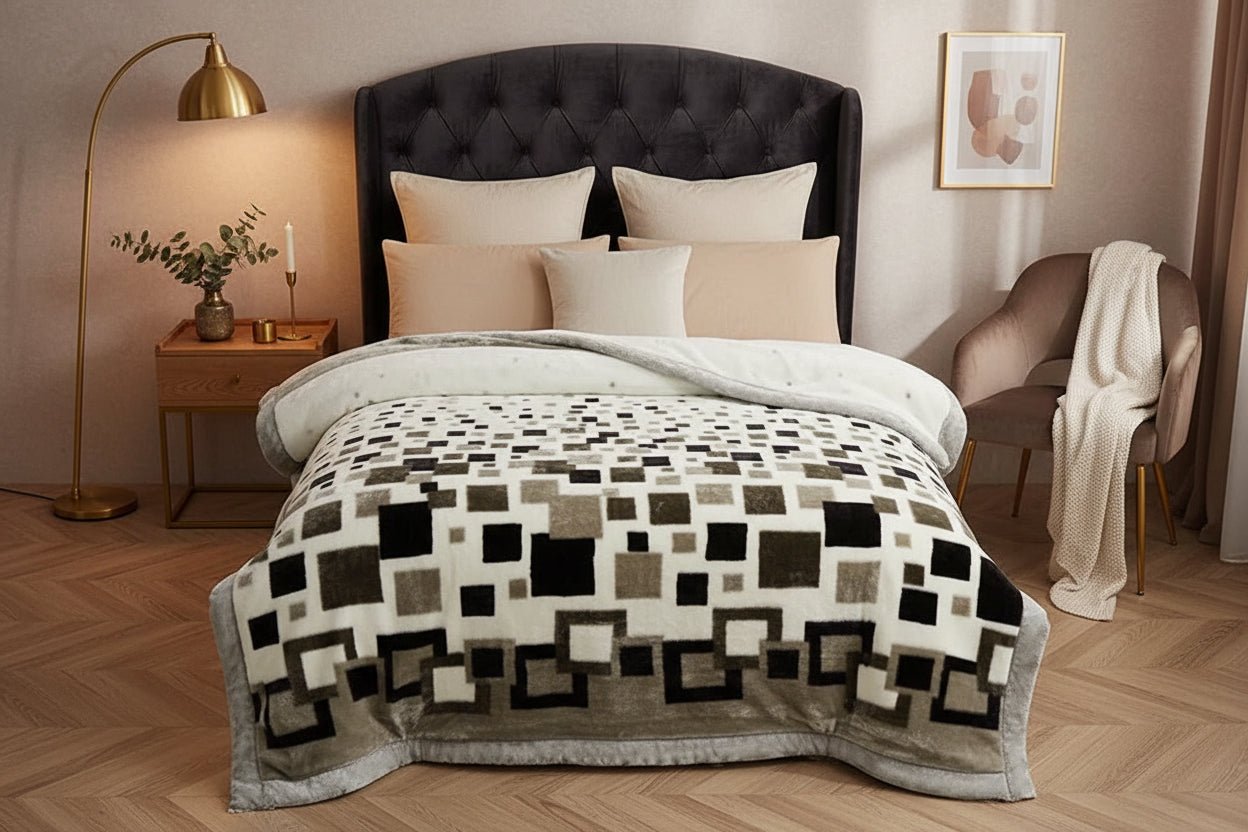 Couverture Lestée Raschel Premium — Velours Biface Hiver 2 à 5 kg