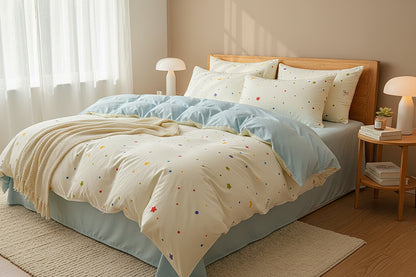 2026 Washed Cotton Double Yarn Single Quilt Cover Simple Wind Ins Wind Small Floral Korean Version Duvet Skin Friendly Bedding