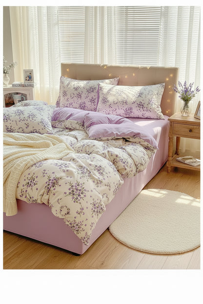 2026 Washed Cotton Double Yarn Single Quilt Cover Simple Wind Ins Wind Small Floral Korean Version Duvet Skin Friendly Bedding