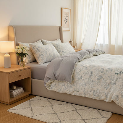 2026 Washed Cotton Double Yarn Single Quilt Cover Simple Wind Ins Wind Small Floral Korean Version Duvet Skin Friendly Bedding