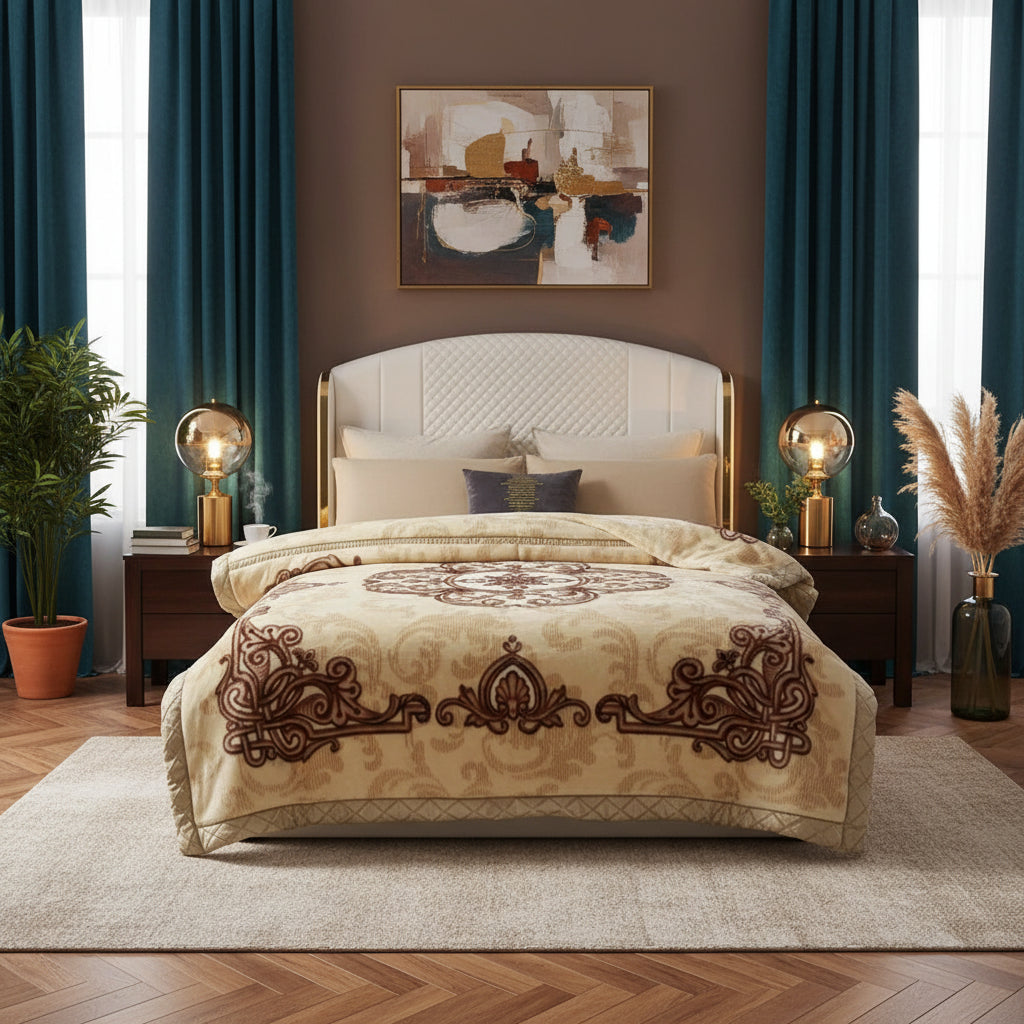 Couverture Lestée Raschel Premium — Velours Biface Hiver 2 à 5 kg
