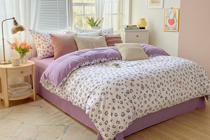 2026 Washed Cotton Double Yarn Single Quilt Cover Simple Wind Ins Wind Small Floral Korean Version Duvet Skin Friendly Bedding