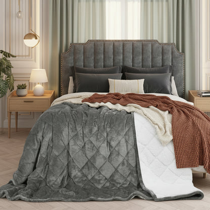 Couverture Lestée WOLTU — Flanelle & Sherpa Double Face 7/9/11 kg