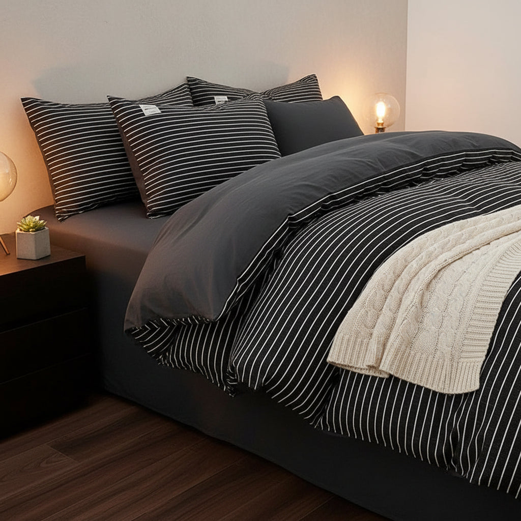 Housse de Couette 3 Pièces avec Taies d'Oreiller