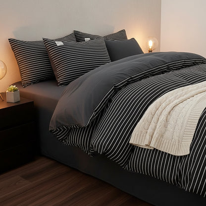 Housse de Couette 3 Pièces avec Taies d'Oreiller