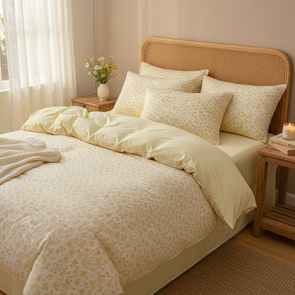 2026 Washed Cotton Double Yarn Single Quilt Cover Simple Wind Ins Wind Small Floral Korean Version Duvet Skin Friendly Bedding
