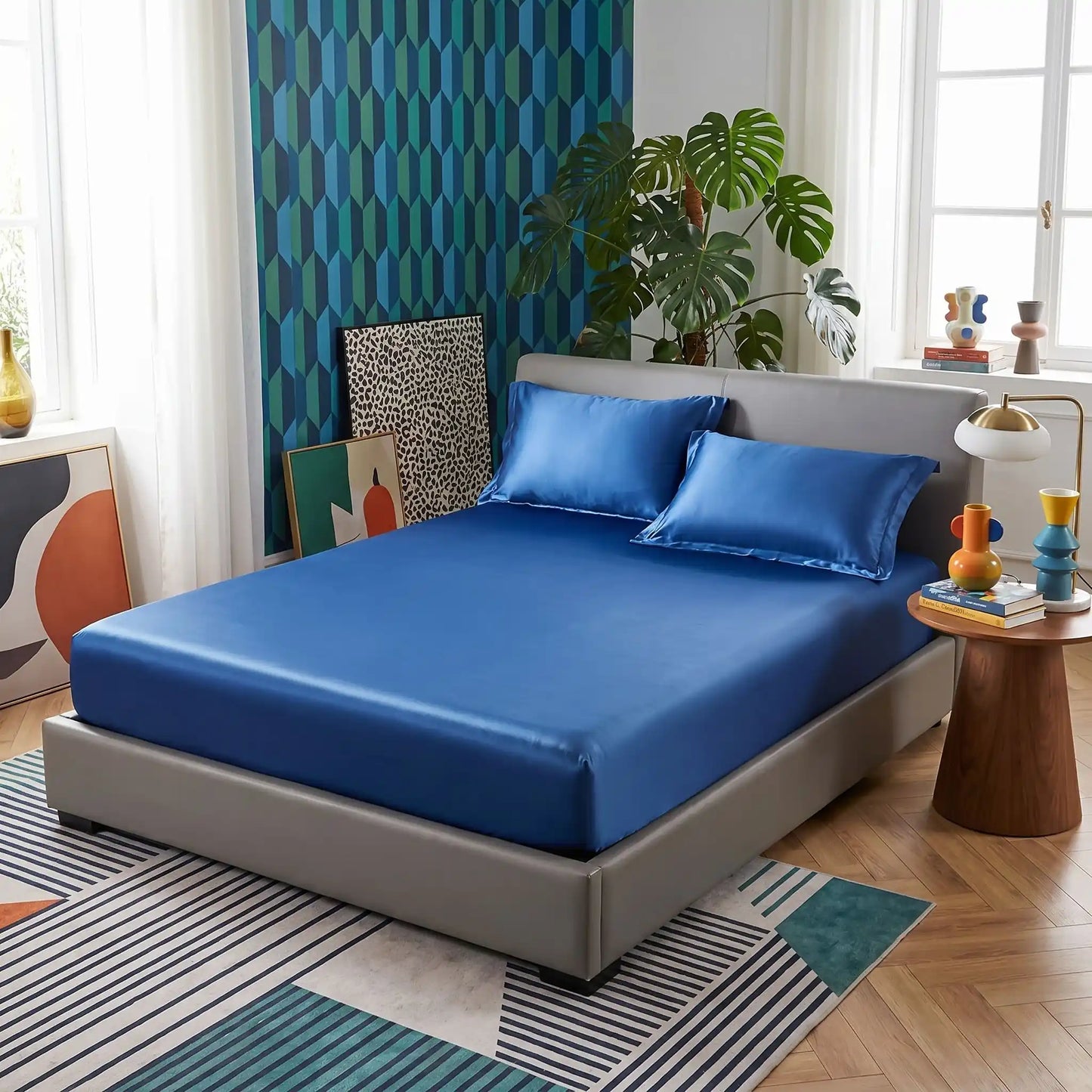 Drap Housse Satin Uni – 19 Couleurs, Multi Tailles