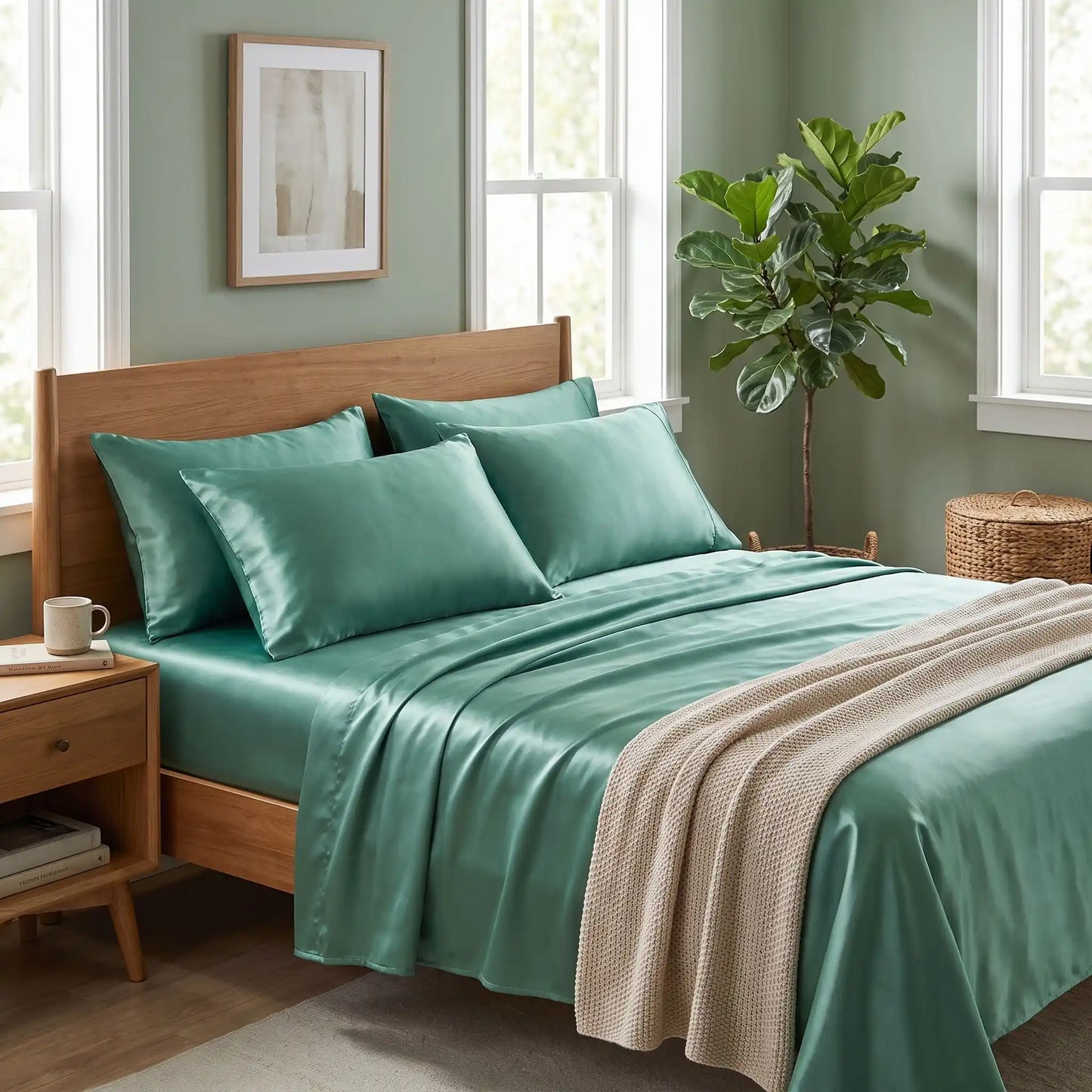 Drap Housse Satiné Ice Silk Effet Soie – 19 Couleurs