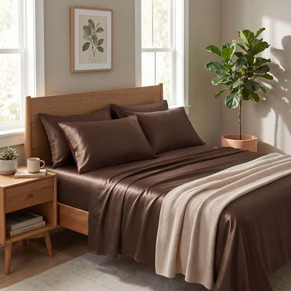 Drap Housse Satiné Ice Silk Effet Soie – 19 Couleurs
