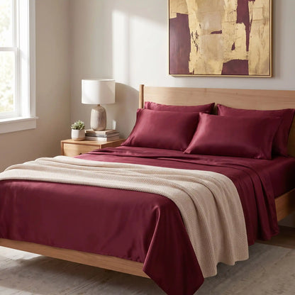 Drap Housse Satiné Ice Silk Effet Soie – 19 Couleurs