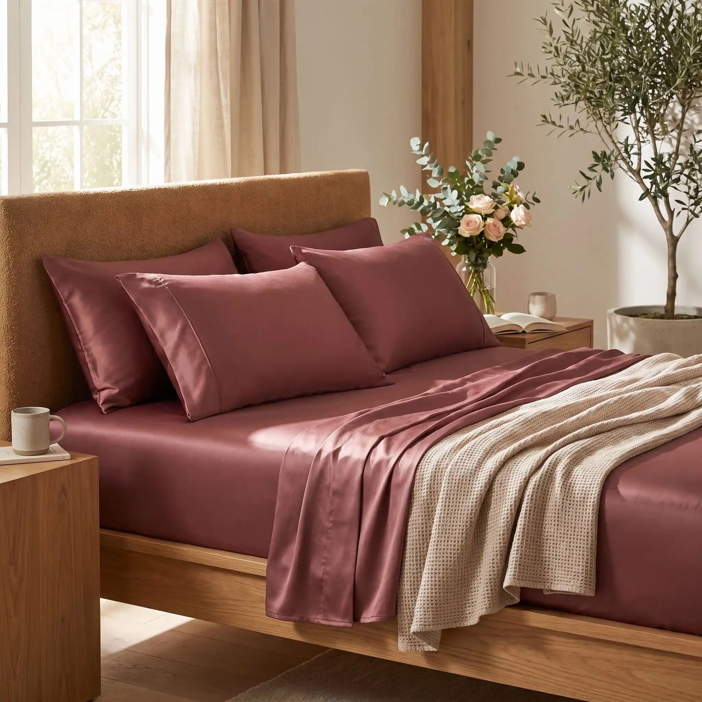 Drap Housse Satiné Ice Silk Effet Soie – 19 Couleurs