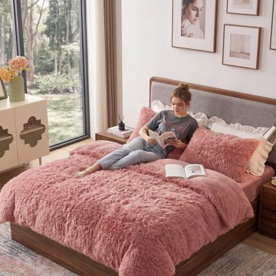 Housse de Couette Luxueuse en Peluche 3 Pièces – Douce & Confortable pour Chambre